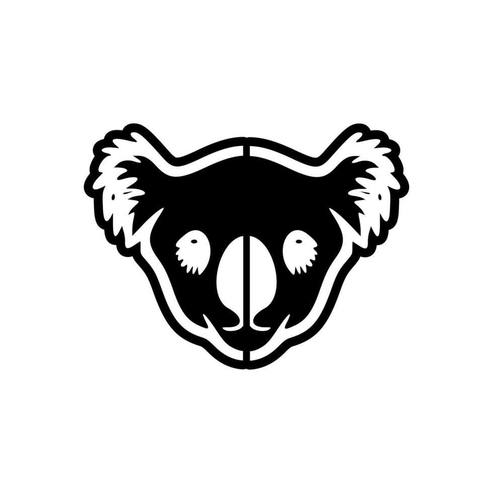 vecteur logo de une noir et blanc koala