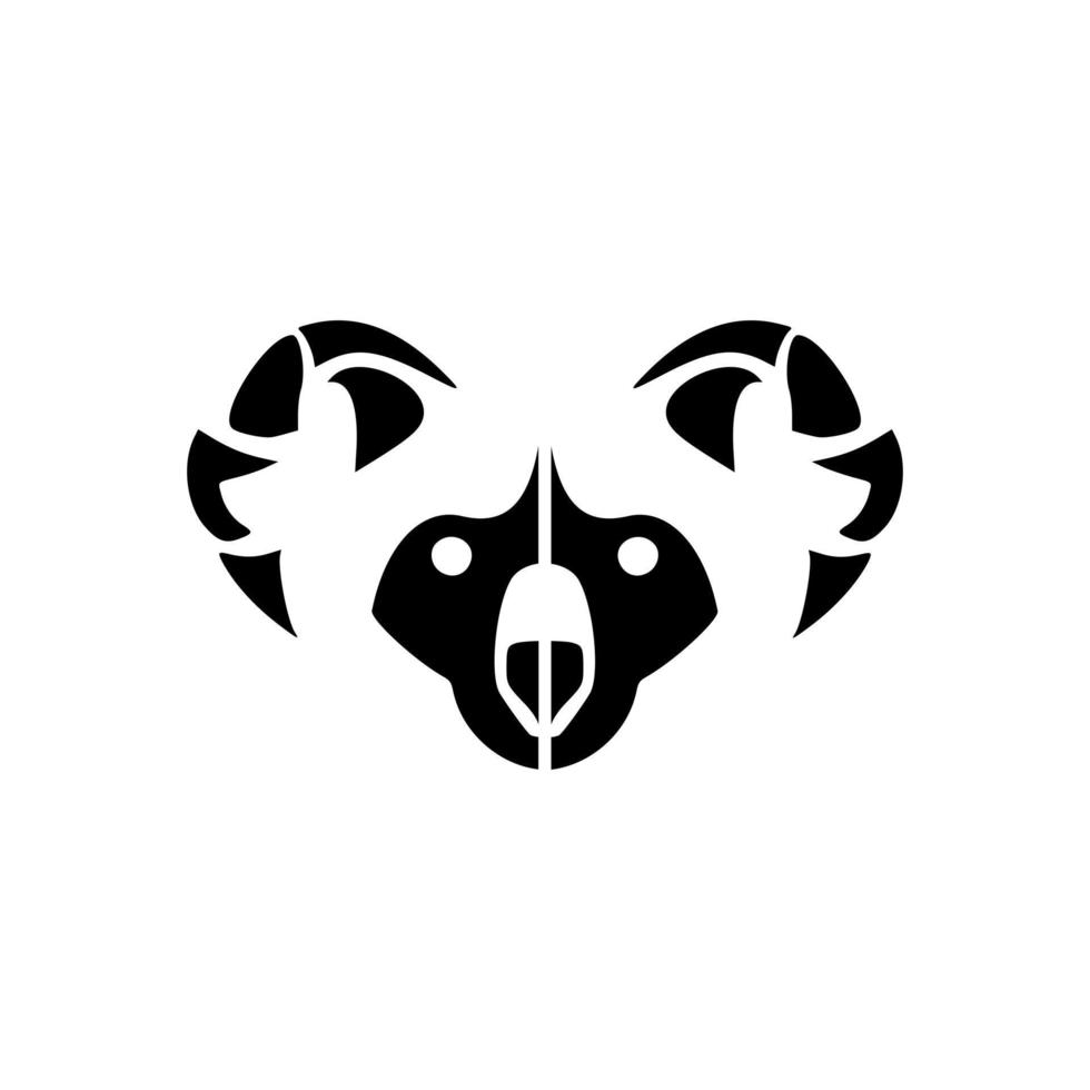 vecteur logo de noir et blanc ours.