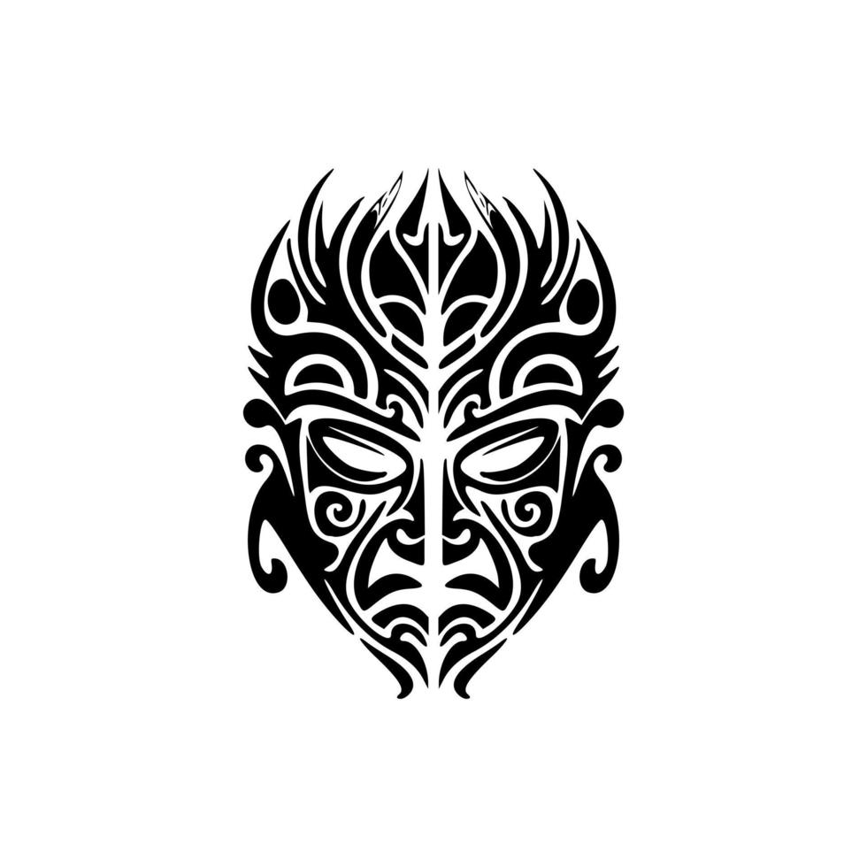 vecteur tatouage esquisser de polynésien Dieu masque avec noir et blanc couleurs