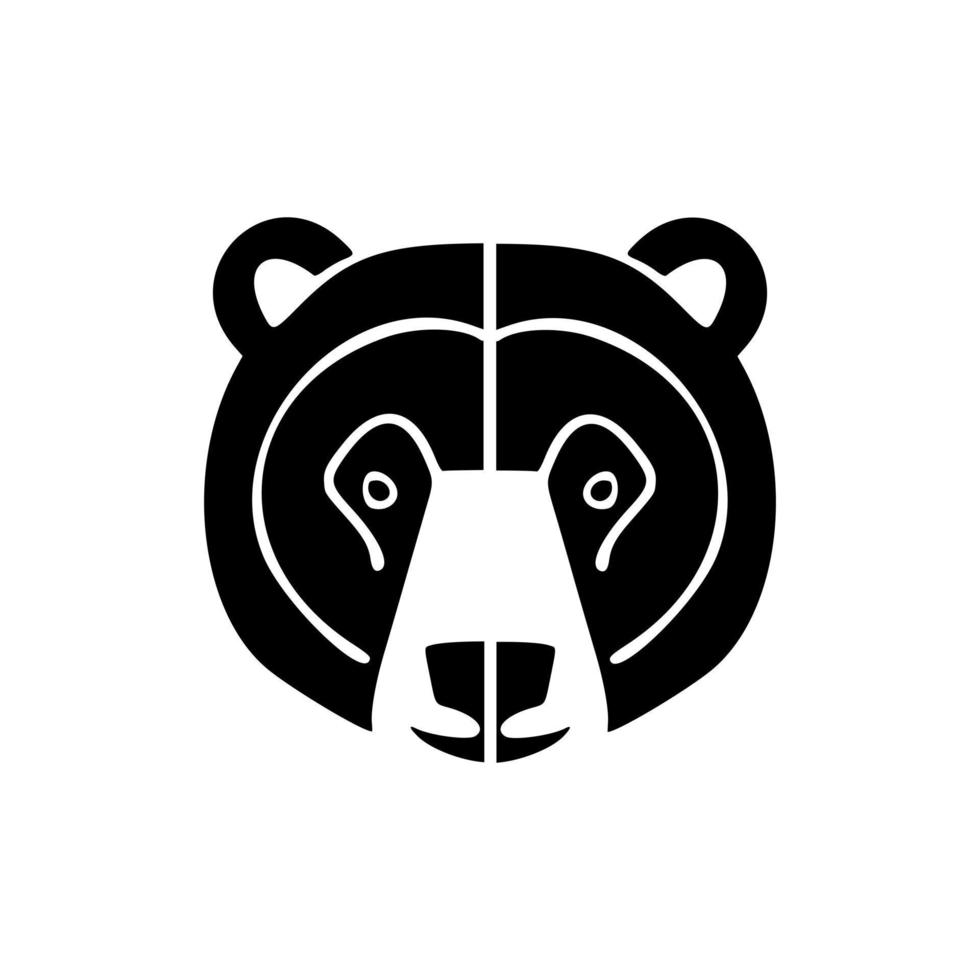 vecteur logo de une noir et blanc ours
