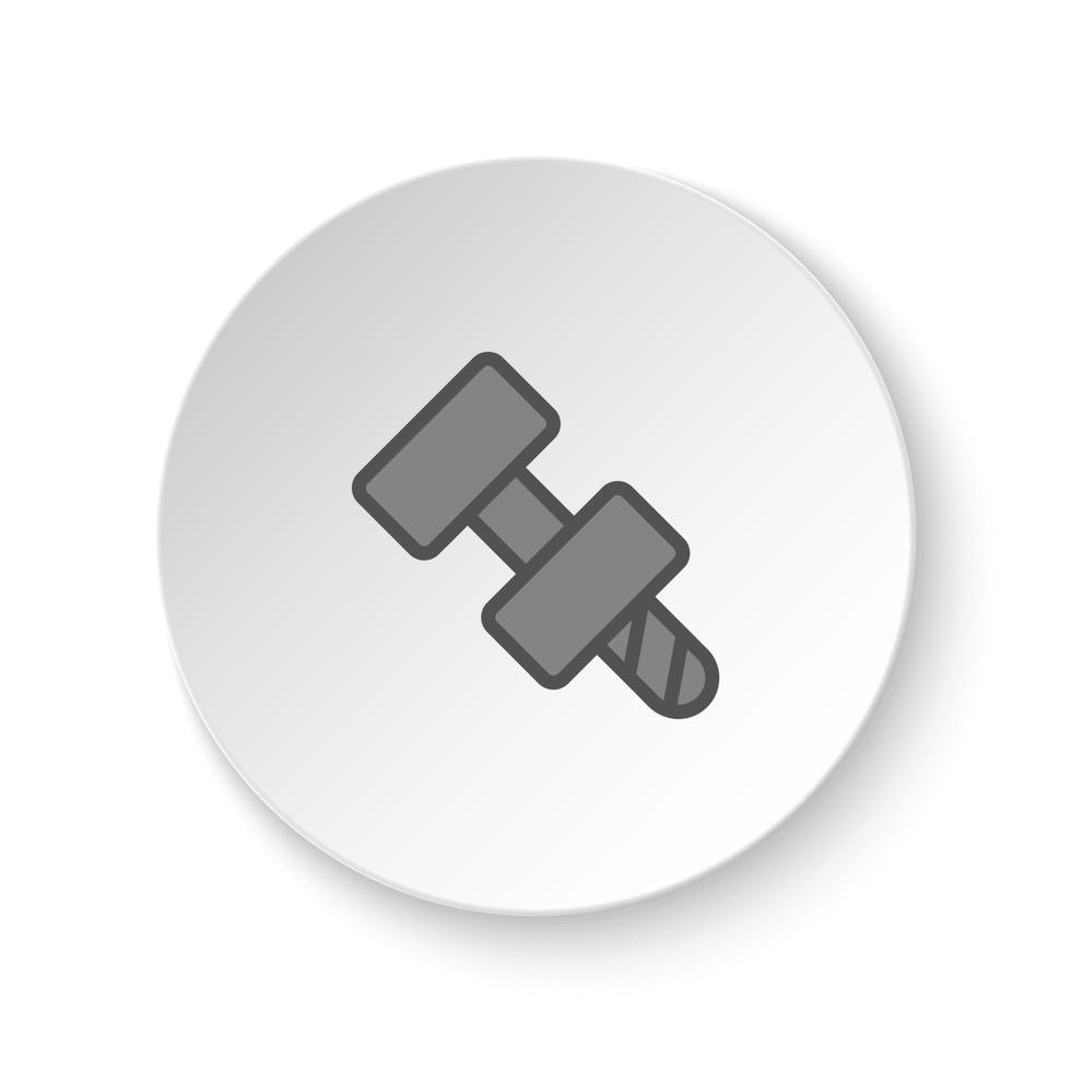 rond bouton pour la toile icône, verrouiller, demale, noix. bouton bannière rond, badge interface pour application illustration sur blanc Contexte vecteur
