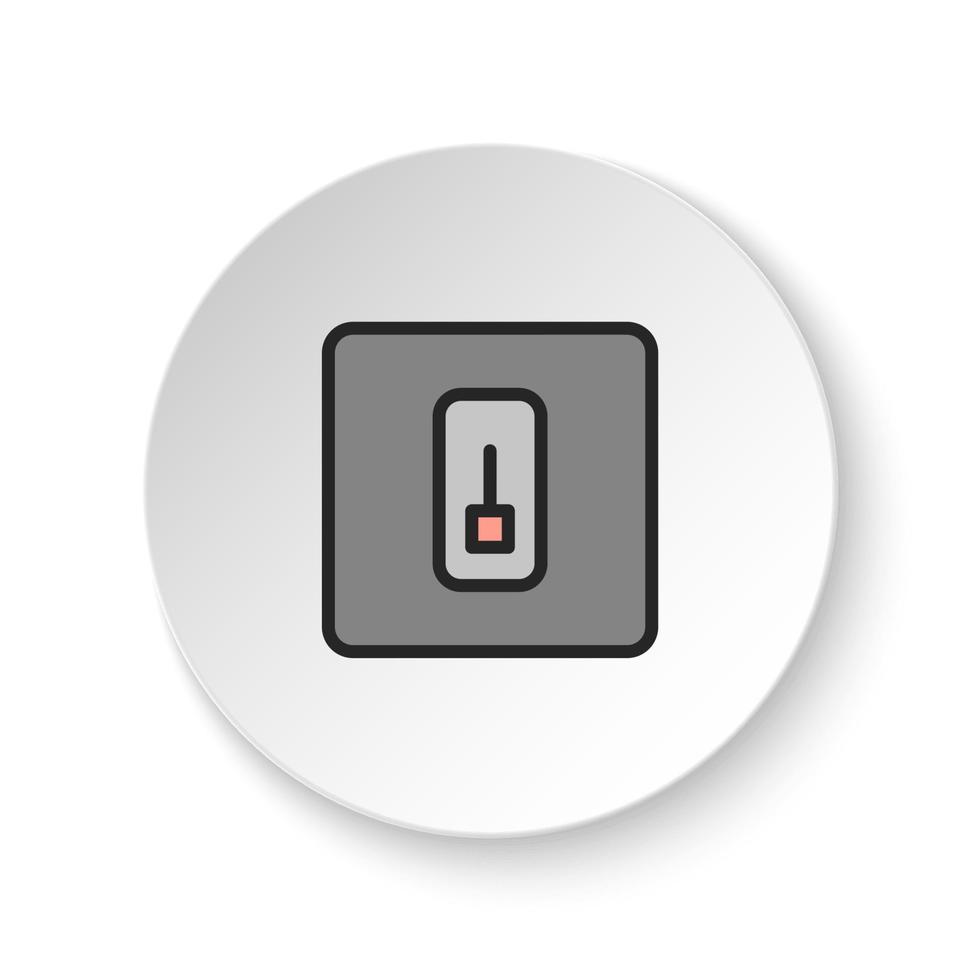rond bouton pour la toile icône, changer, commutateur. bouton bannière rond, badge interface pour application illustration sur blanc Contexte vecteur