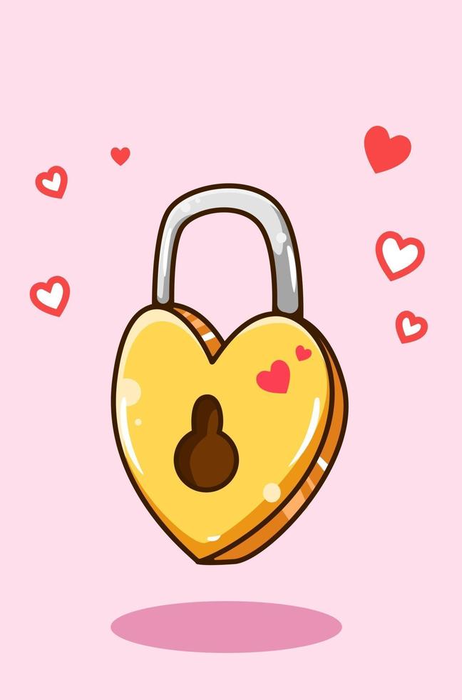 cadenas d'amour en illustration de dessin animé de la saint-valentin vecteur