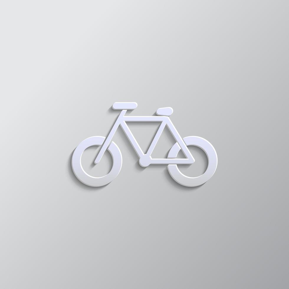 bicyclette papier style, icône. gris Couleur vecteur arrière-plan- papier style vecteur icône.