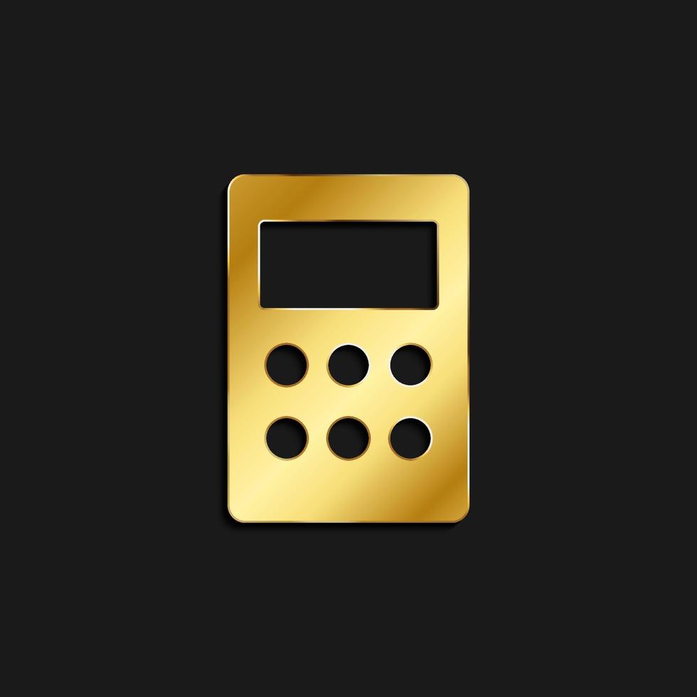 mobile, téléphone or icône. vecteur illustration de d'or style icône sur foncé Contexte