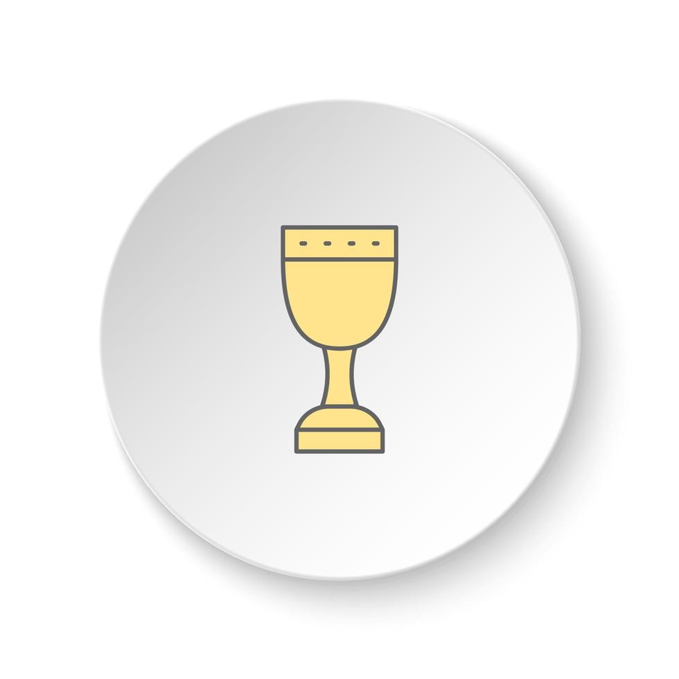 rond bouton pour la toile icône, saint graal symbole. bouton bannière rond, badge interface pour application illustration sur blanc Contexte vecteur