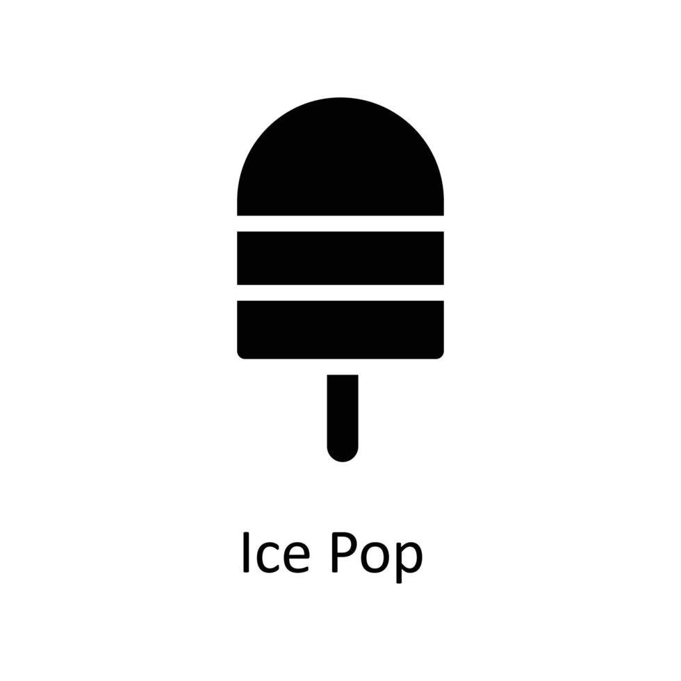 la glace pop vecteur solide Icônes. Facile Stock illustration Stock
