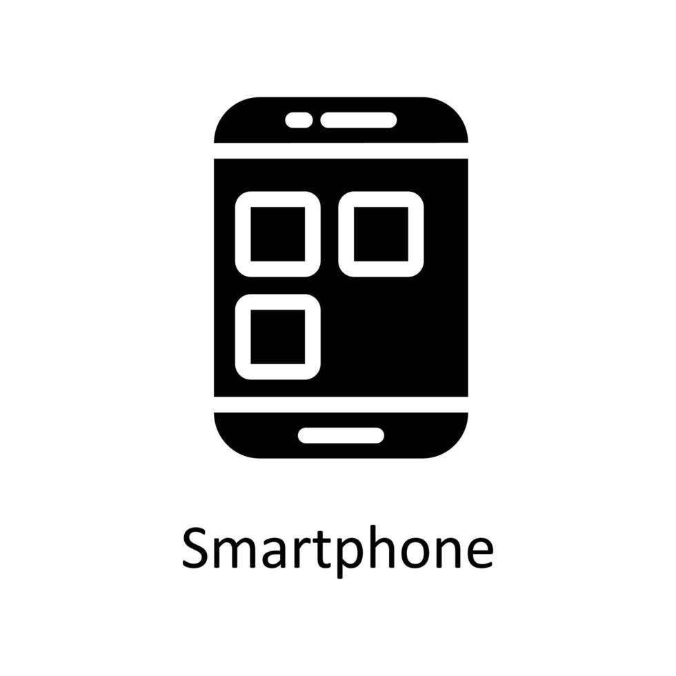 téléphone intelligent vecteur solide Icônes. Facile Stock illustration Stock