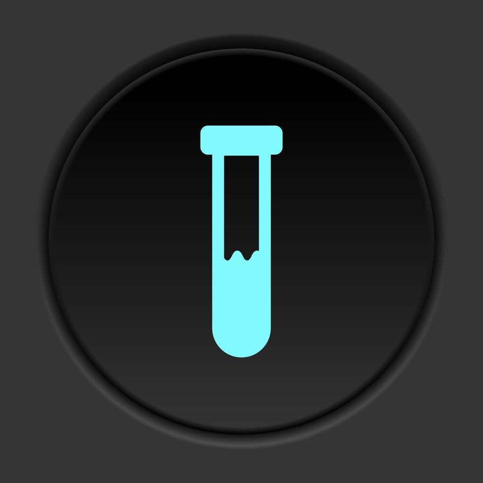 foncé bouton icône tester tube. bouton bannière rond badge interface pour application illustration sur assombrir Contexte vecteur