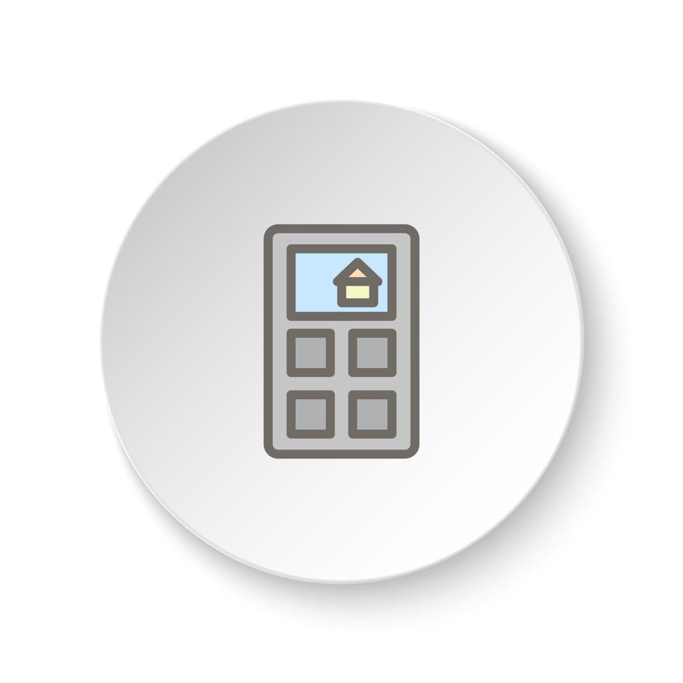 rond bouton pour la toile icône, calculer, loger, prix. bouton bannière rond, badge interface pour application illustration sur blanc Contexte vecteur