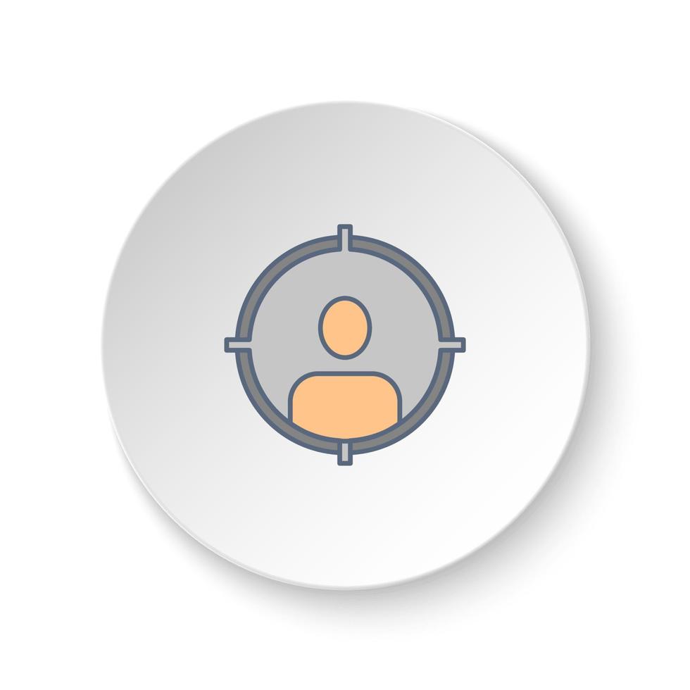 rond bouton pour la toile icône, homme, cible. bouton bannière rond, badge interface pour application illustration sur blanc Contexte vecteur
