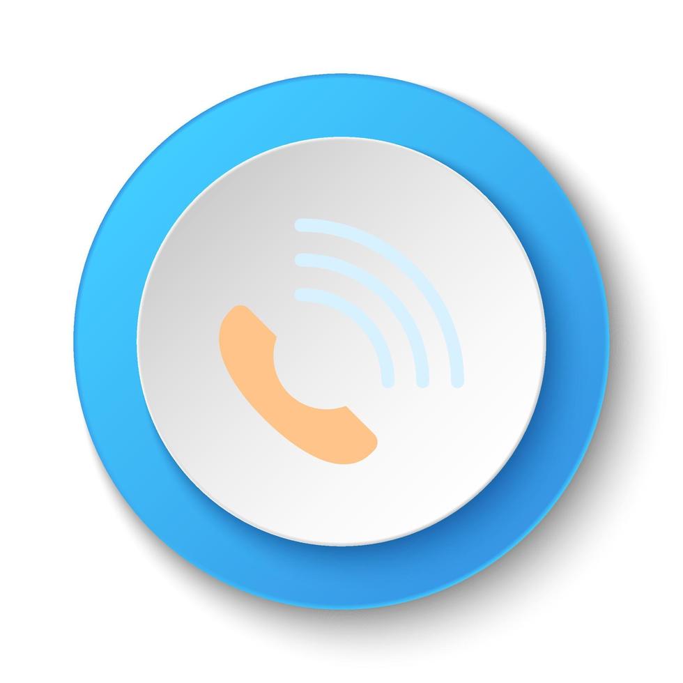 rond bouton pour la toile icône, communication, ligne d'assistance. bouton bannière rond, badge interface pour application illustration sur blanc Contexte vecteur