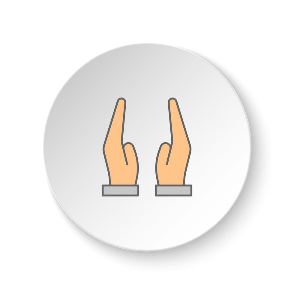 rond bouton pour la toile icône, prier symbole. bouton bannière rond, badge interface pour application illustration sur blanc Contexte vecteur