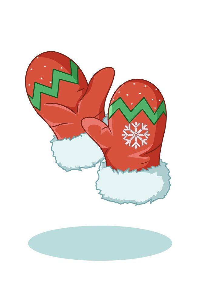 illustration de gants de Noël rouges vecteur