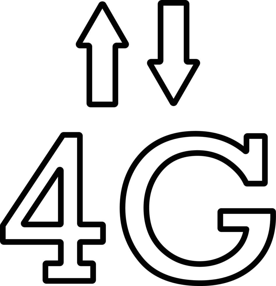 ligne vecteur icône 4g, signal, flèches. contour vecteur icône sur blanc Contexte