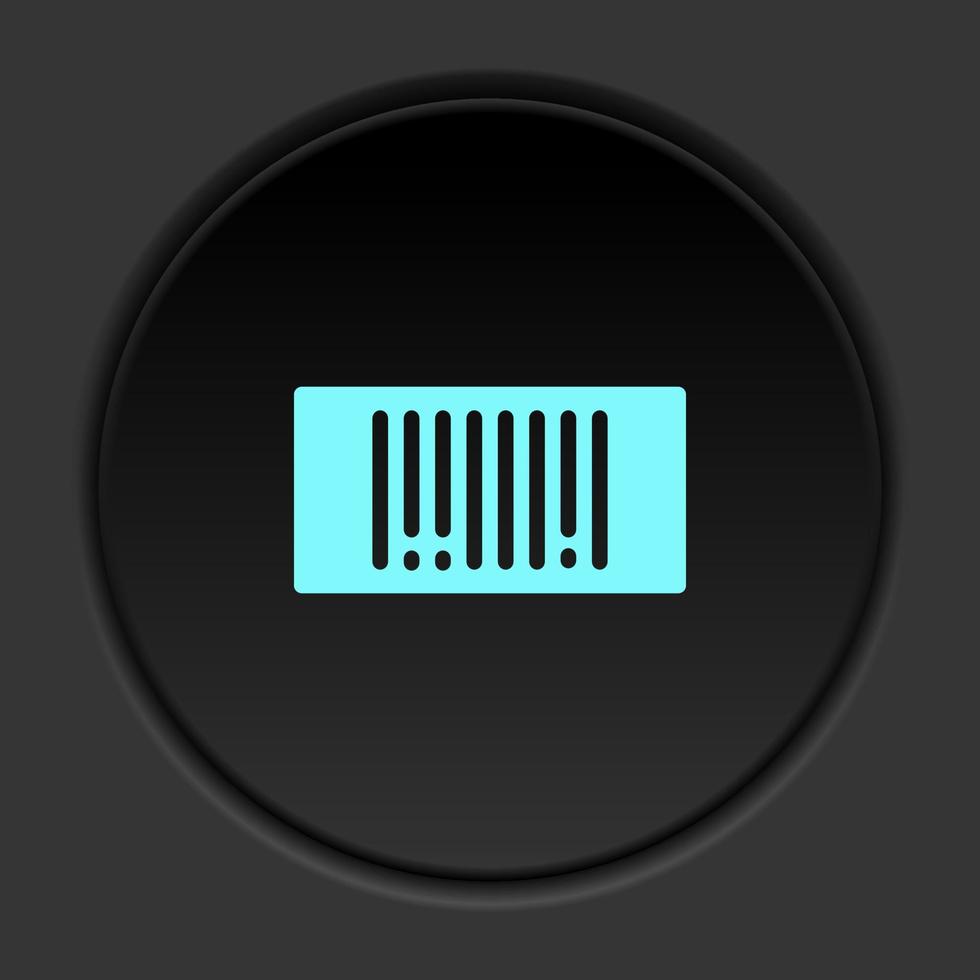 foncé bouton icône Masse production bar code. bouton bannière rond badge interface pour application illustration sur assombrir Contexte vecteur