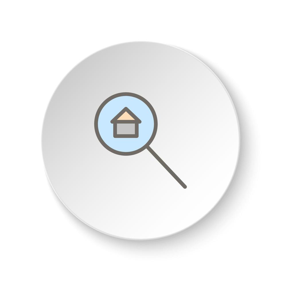 rond bouton pour la toile icône, loger, propriété, recherche. bouton bannière rond, badge interface pour application illustration sur blanc Contexte vecteur