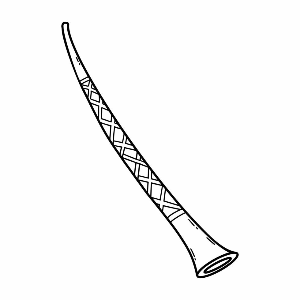 didgeridoo. musical australien instrument. vecteur griffonnage illustration. main tiré esquisser.