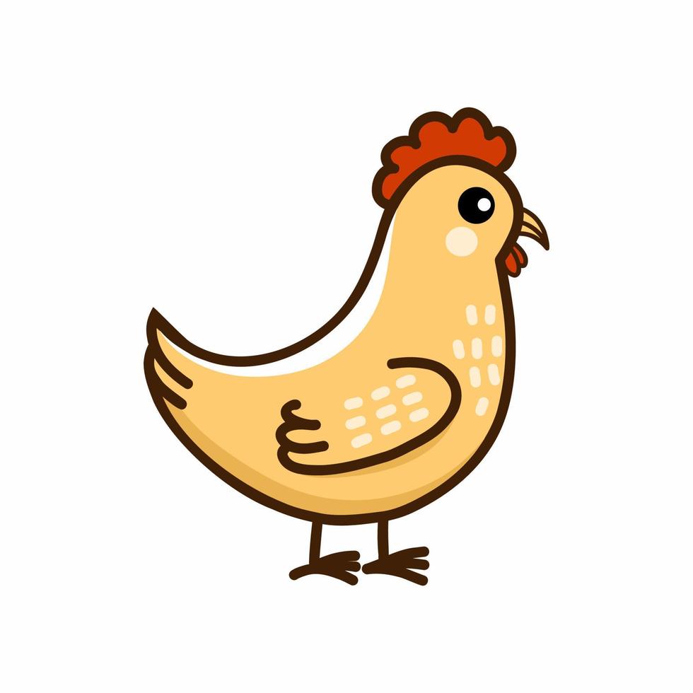 coq sur blanc Contexte. la volaille. poulet. vecteur griffonnage illustration. animal sur cultiver. autocollant.