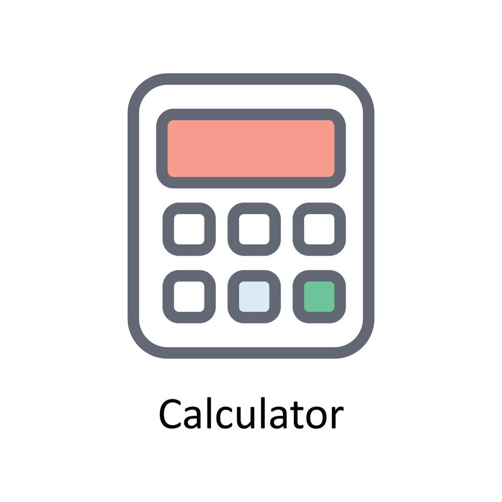 calculatrice vecteur remplir contour Icônes. Facile Stock illustration Stock