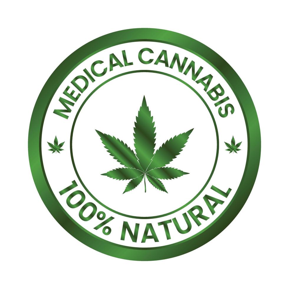 médical cannabis 100 pour cent Naturel badge, étiqueter, joint, chanvre pétrole étiqueter, cbd étiqueter, ancien, santé badge vecteur illustration