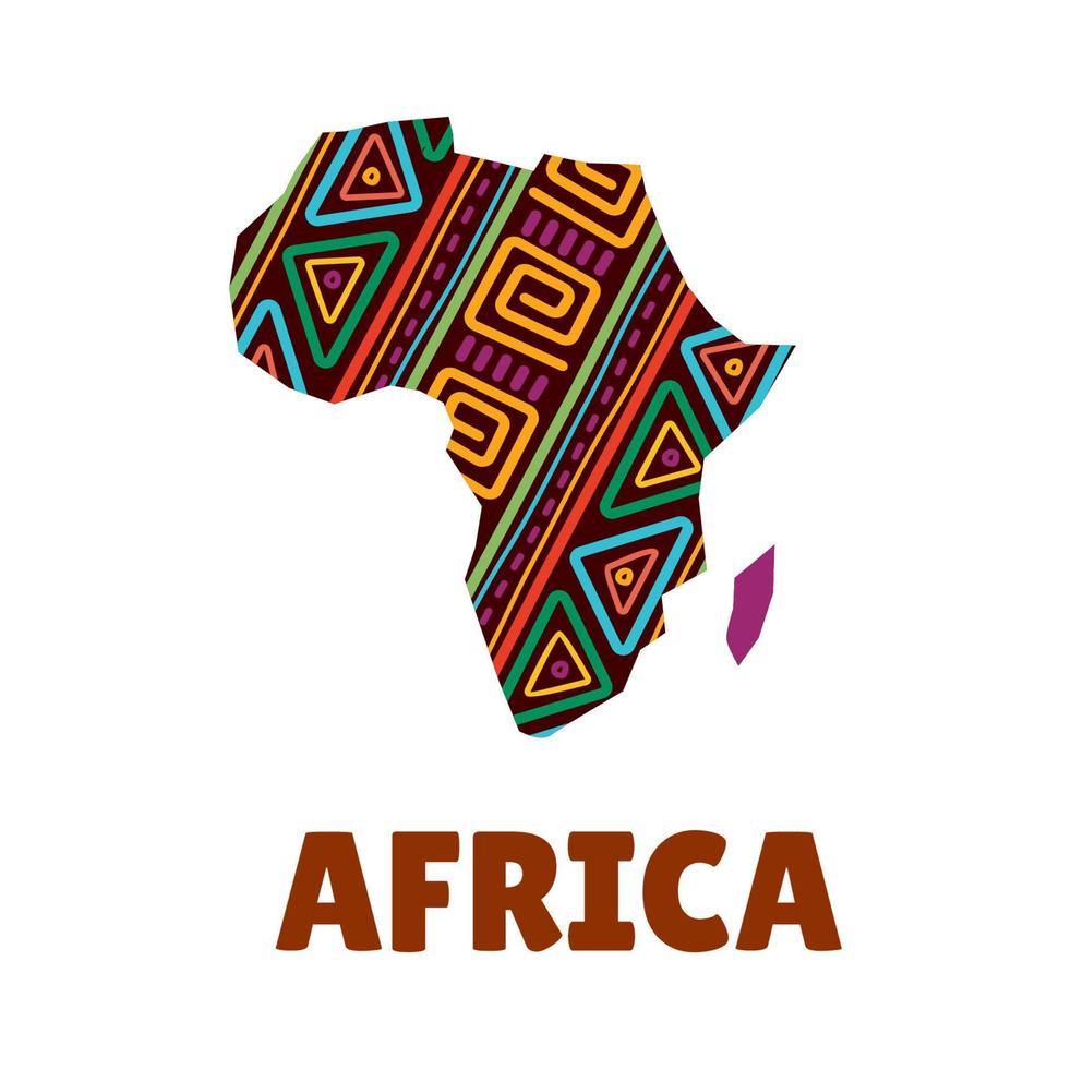 Afrique carte icône, africain festival, voyage, tourisme vecteur