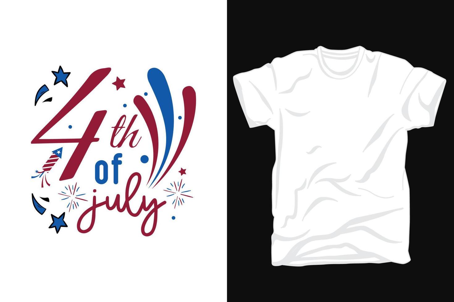 conception de t-shirt du 4 juillet vecteur