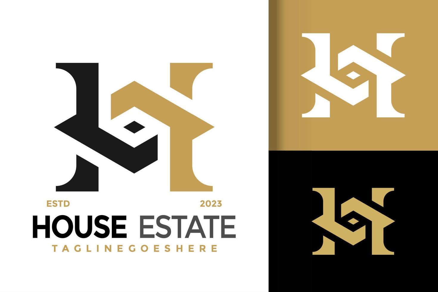 lettre h maison biens logo vecteur icône illustration