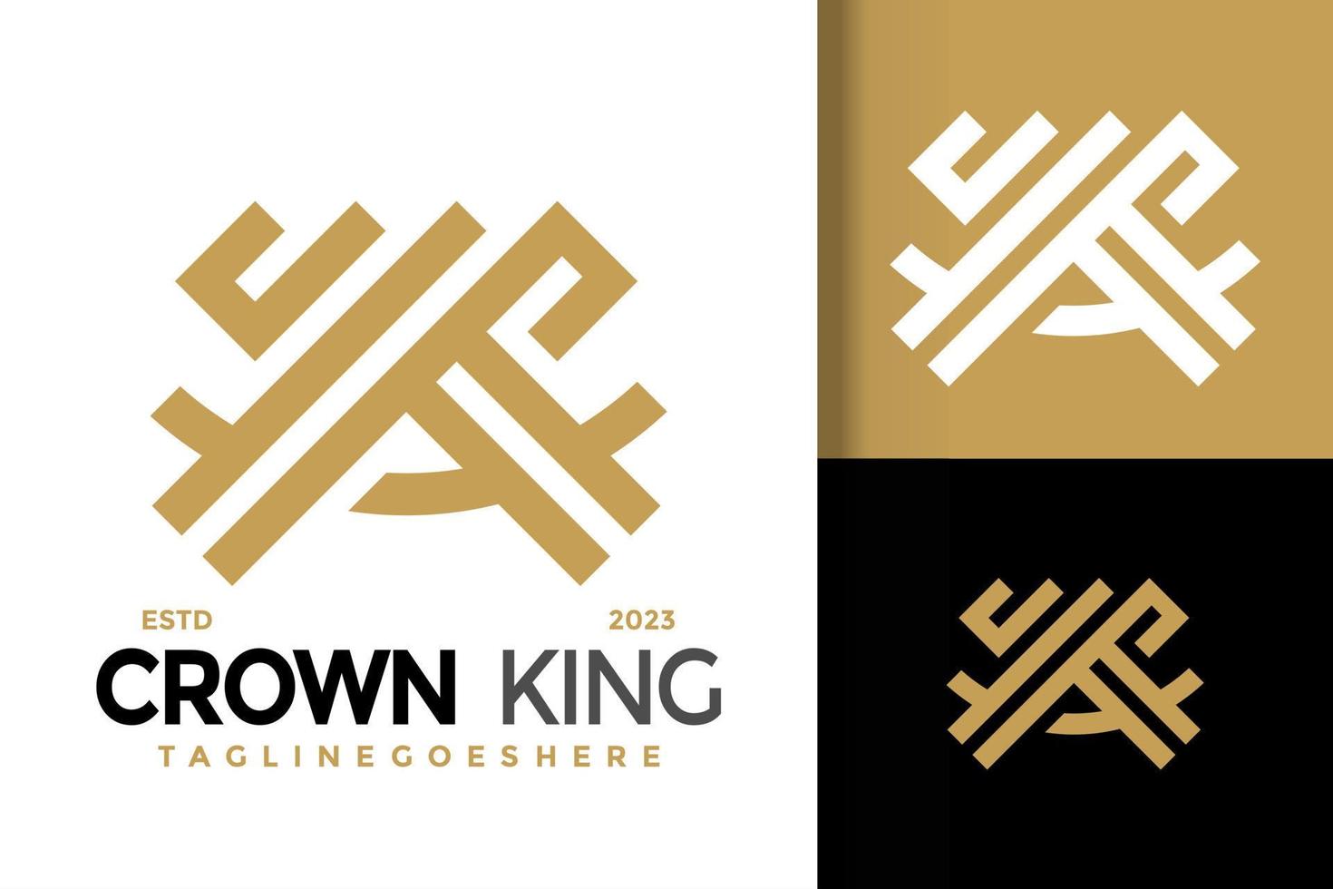 abstrait lettre une couronne Roi logo vecteur icône illustration