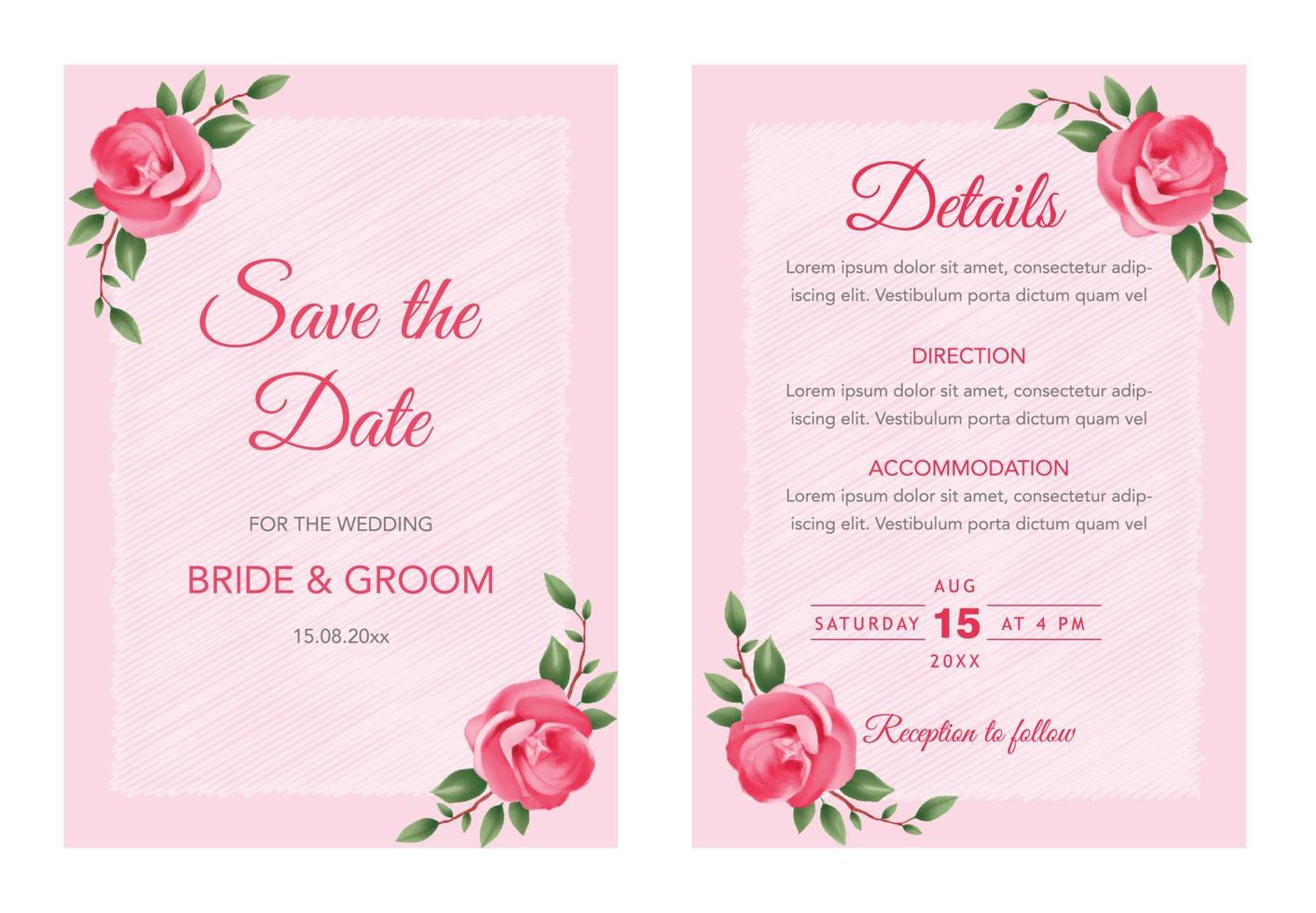 modèle d'invitation de mariage vecteur