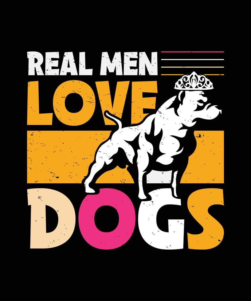 réel Hommes l'amour chiens citation T-shirt modèle conception vecteur