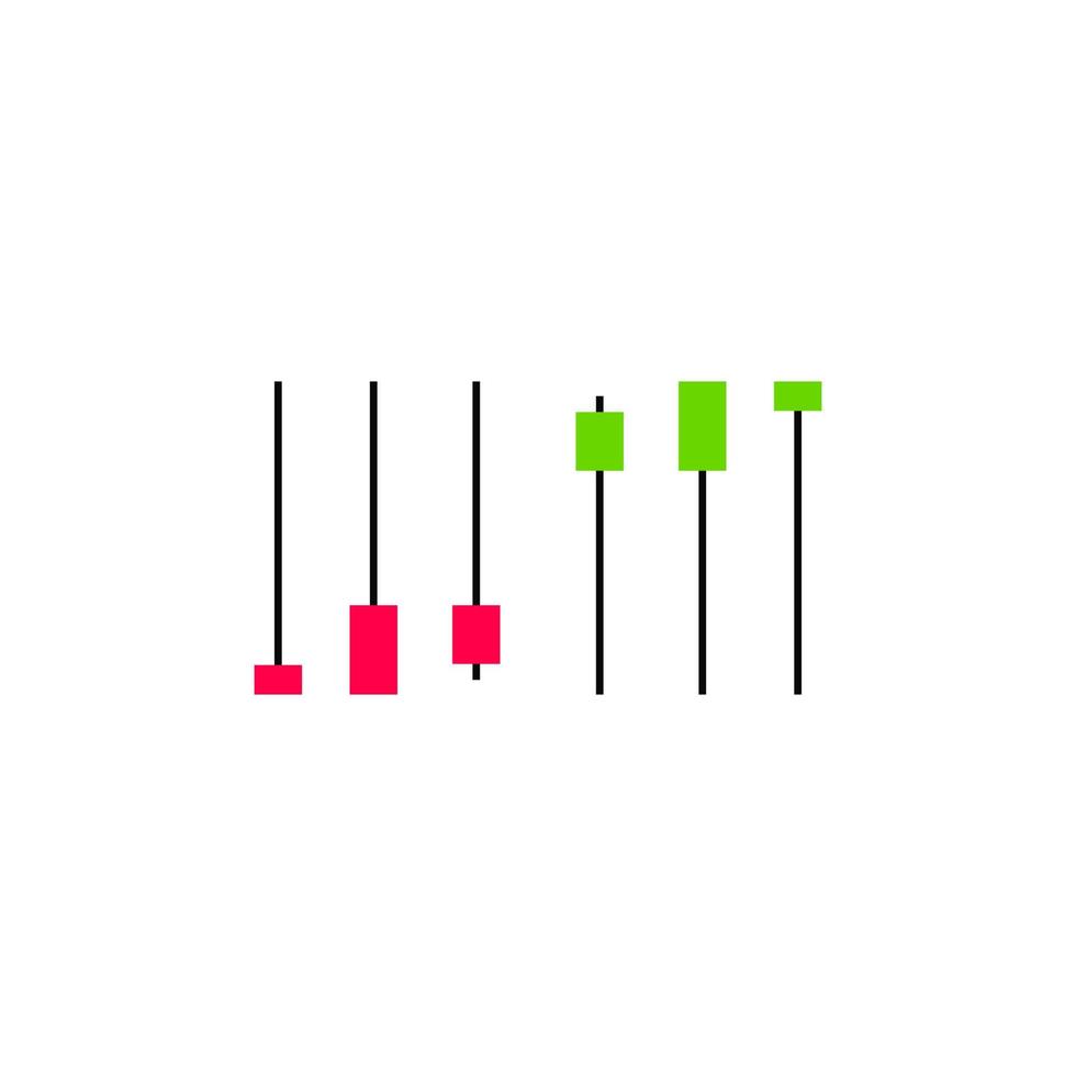 bougie des bâtons haussier baissier mouvement icône signe conception vecteur