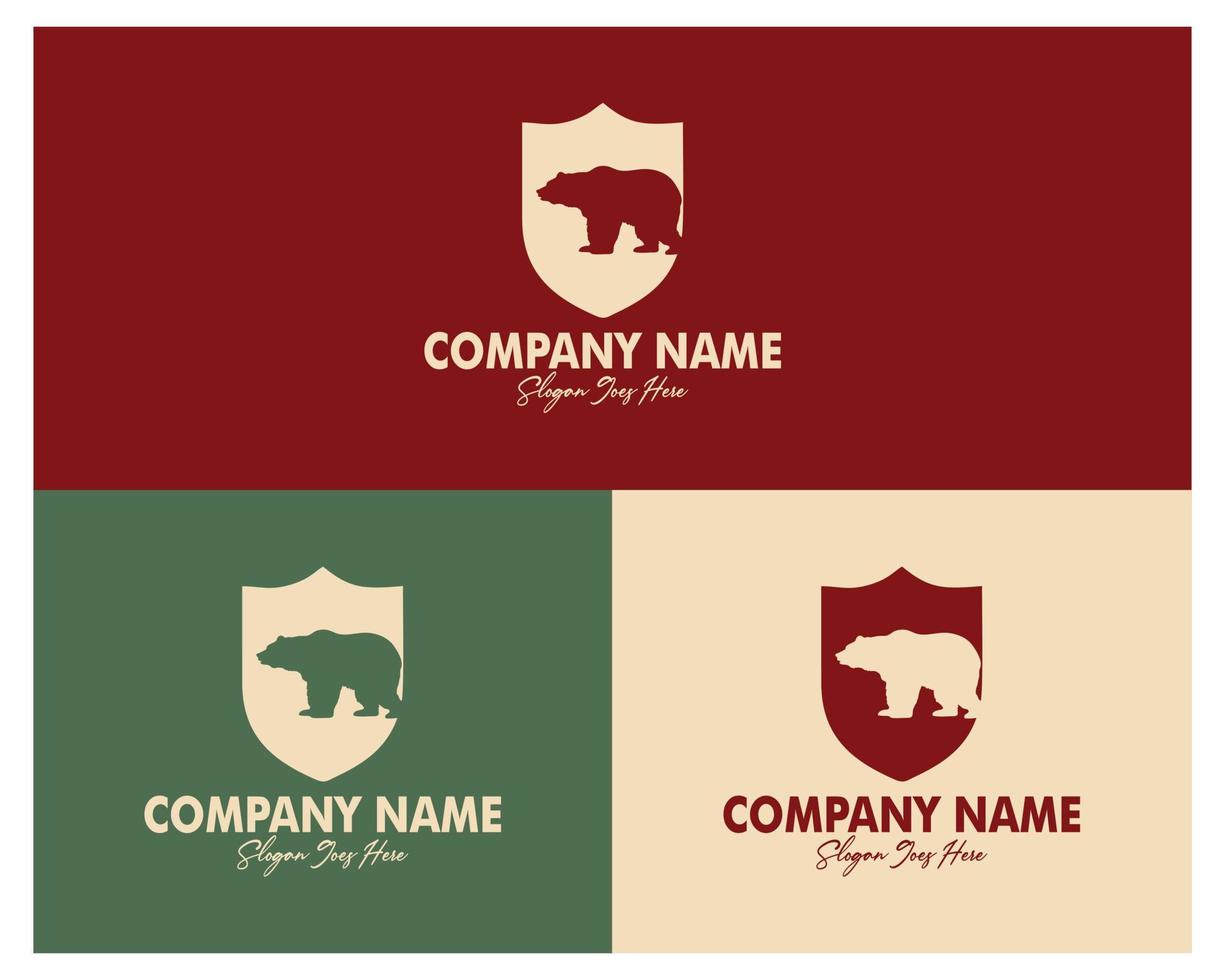 ours et bouclier logo ensemble. prime vecteur conception. apparaître avec nombreuses Couleur les choix. meilleur pour logo, badge, emblème, icône, conception autocollant, industrie. disponible dans eps dix.