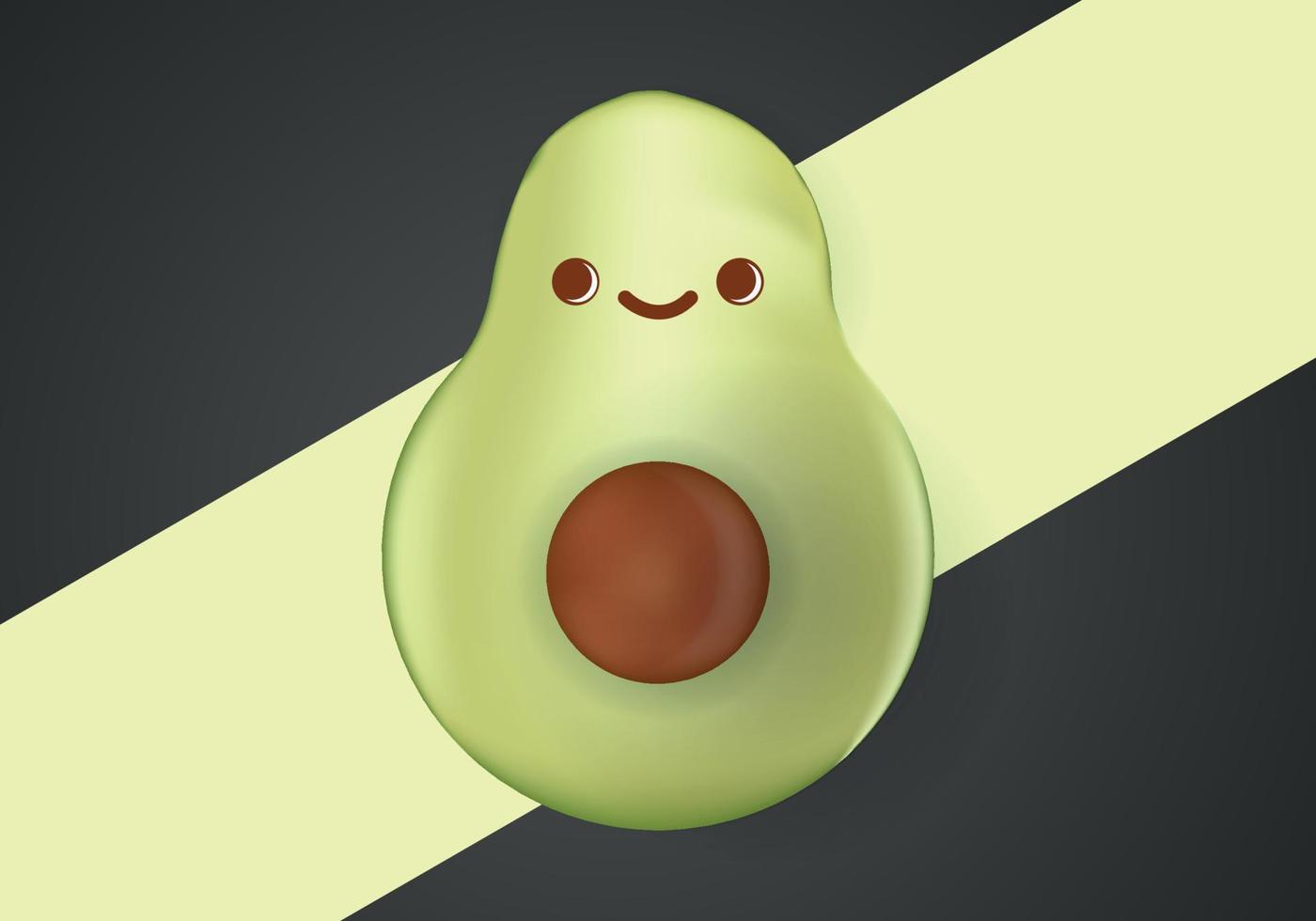 Avocat personnage . fruit et légume mignonne et réaliste icône vecteur