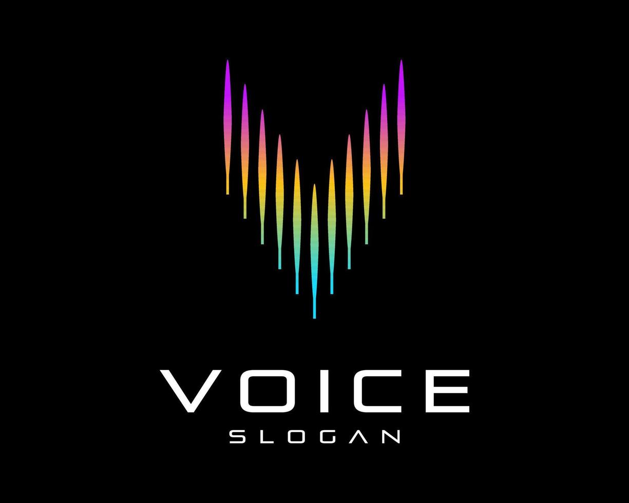 lettre v initiales du son voix spectre rythme numérique futuriste moderne vibrant vecteur logo conception