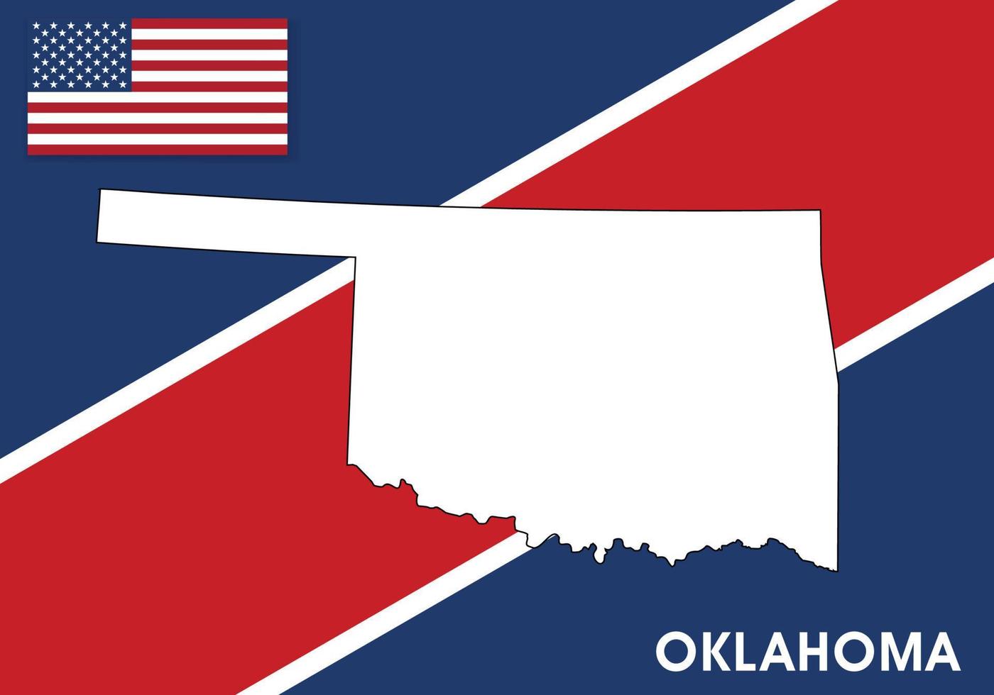 Oklahoma - Etats-Unis, uni États de Amérique carte vecteur modèle. blanc Couleur carte sur drapeau Contexte pour conception, infographie - vecteur illustration eps dix