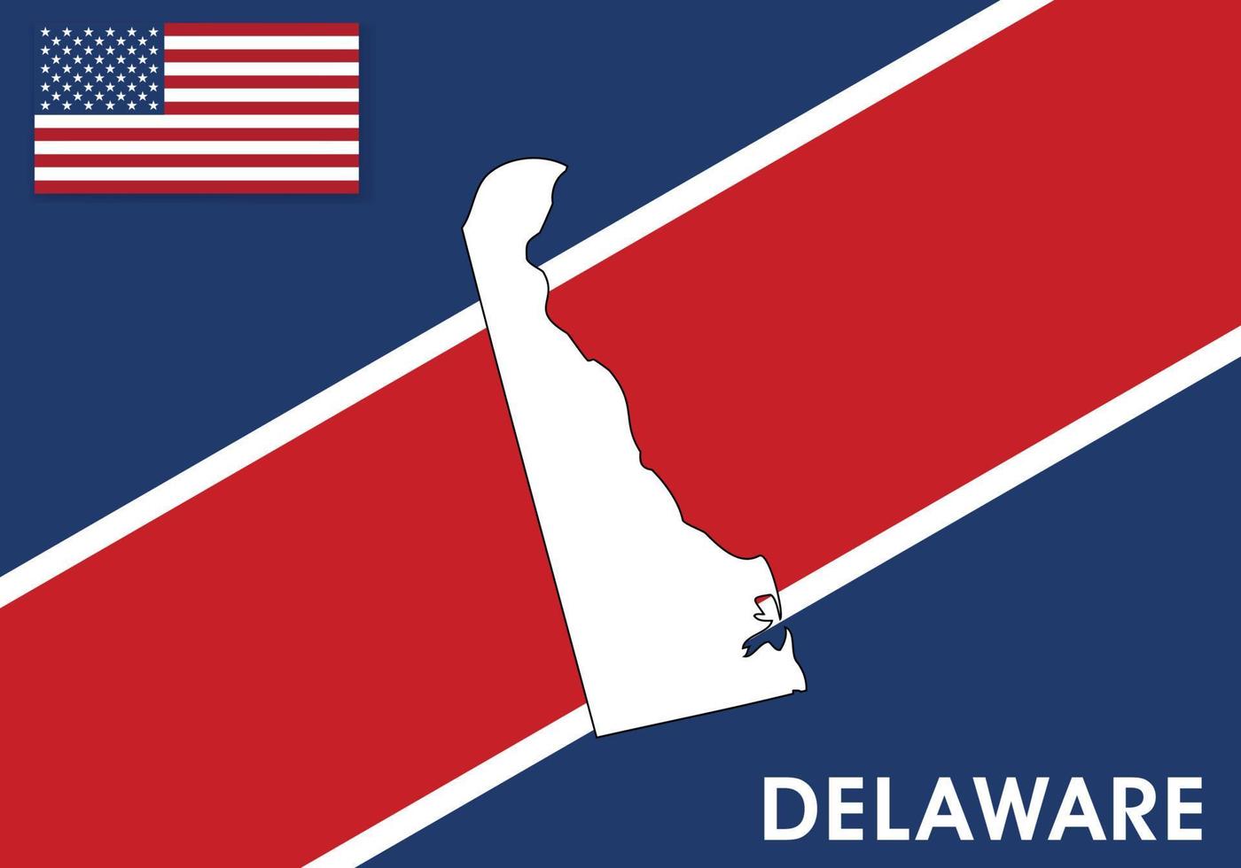 Delaware carte - Etats-Unis, uni États de Amérique carte vecteur modèle. blanc Couleur carte sur drapeau Contexte pour conception, infographie - vecteur illustration eps dix