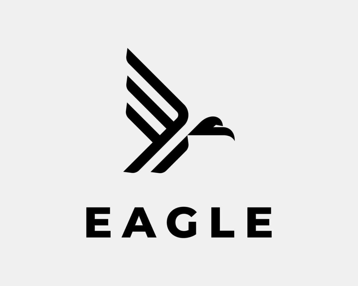 mouche Aigle faucon faucon américain vol aile abstrait lignes Facile minimal luxe vecteur logo conception