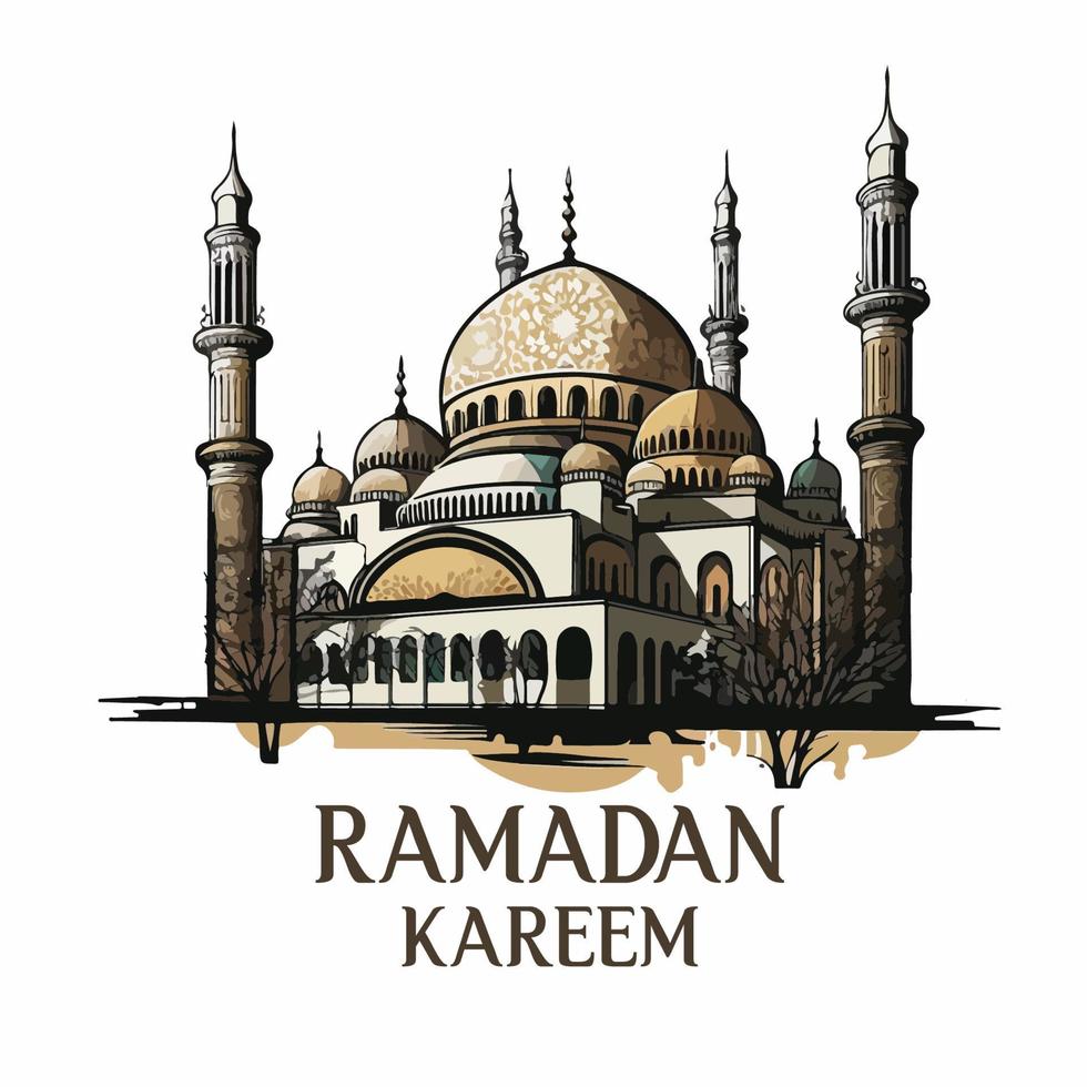 Ramadan kareem islamique plein Couleur conception vecteur