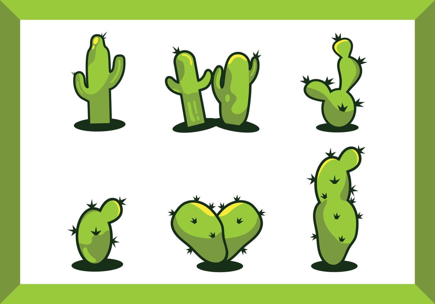 cactus les plantes Cadre ensemble. isolé réaliste vecteur illustration sur une blanc Contexte