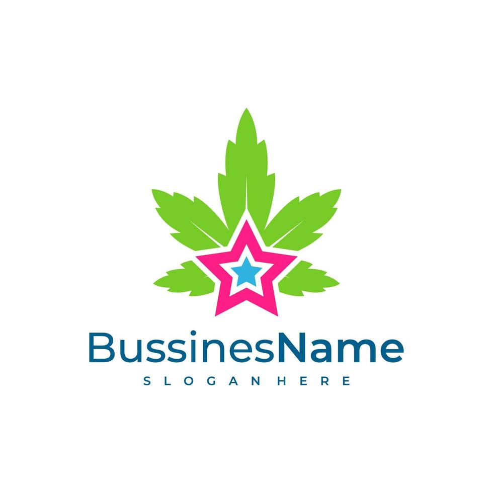 étoile cannabis logo vecteur modèle. Créatif cannabis logo conception concepts