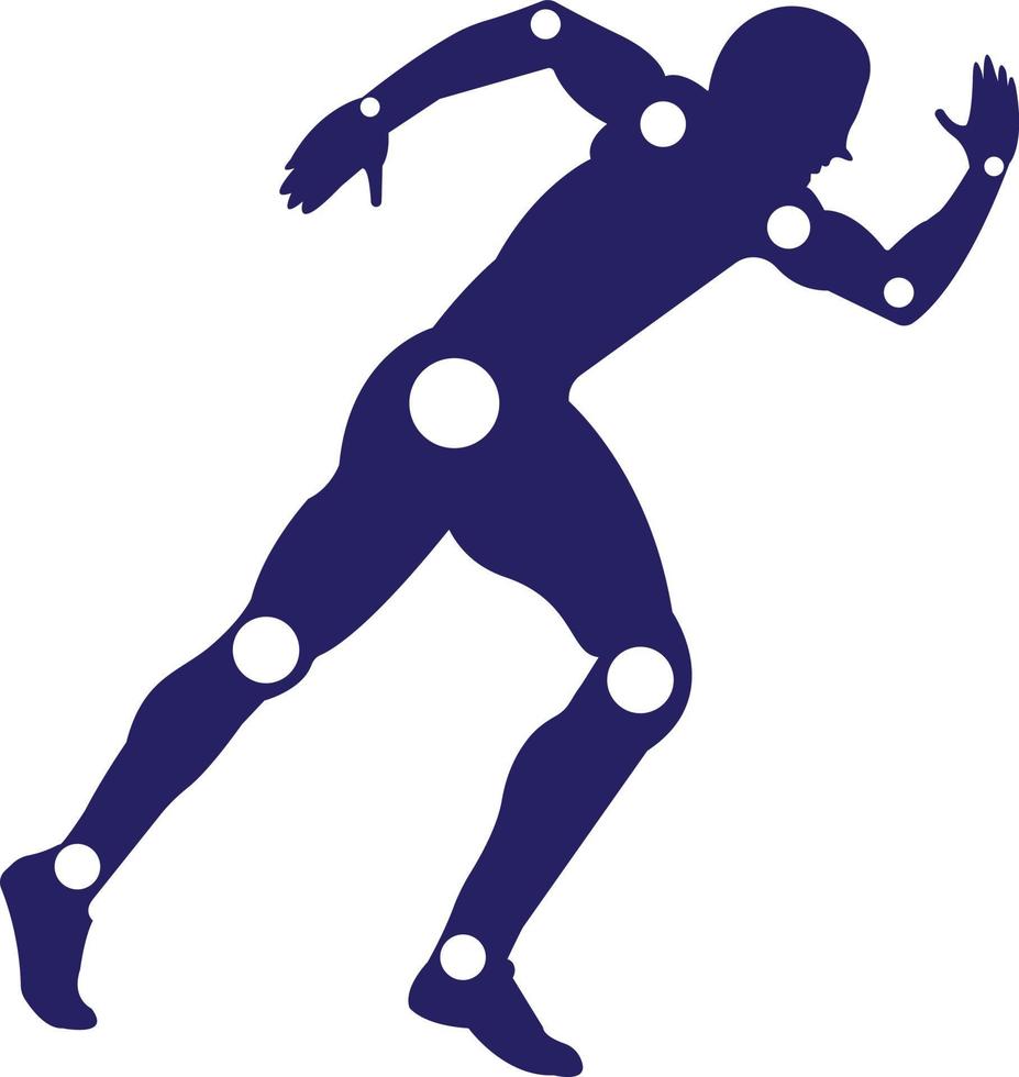 actif homme, fonctionnement silhouette, mixte douleur symboles, logo icône. physiothérapie traitement conception modèle vecteur avec gens courir. coloré vecteur santé physiothérapie clinique logo physiothérapie logo