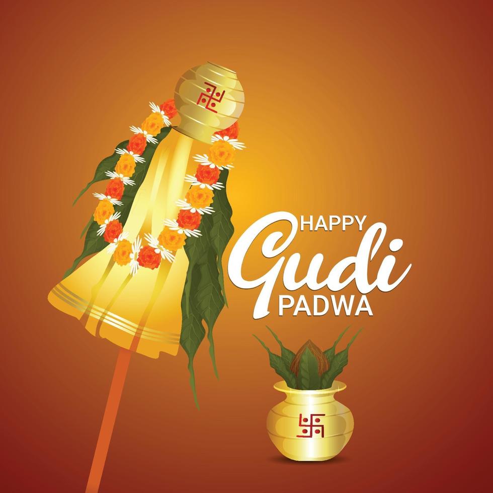 kalash traditionnel gudi padwa vecteur