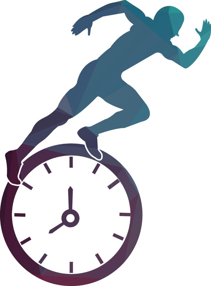 temps courir vecteur logo modèle. cette conception utilisation l'horloge et pour symbole. adapté pour gestion.