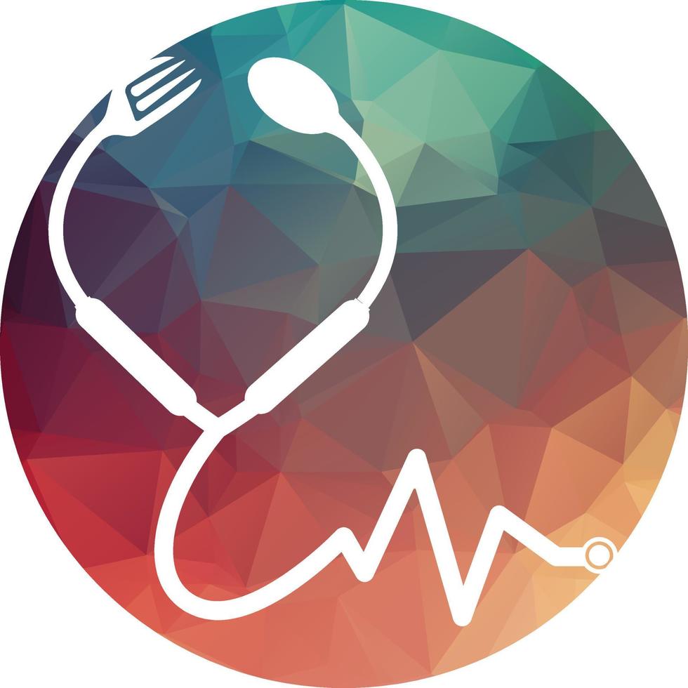 modèle de logo vectoriel de nourriture médicale. cette conception utilise le symbole du stéthoscope. adapté à la santé.