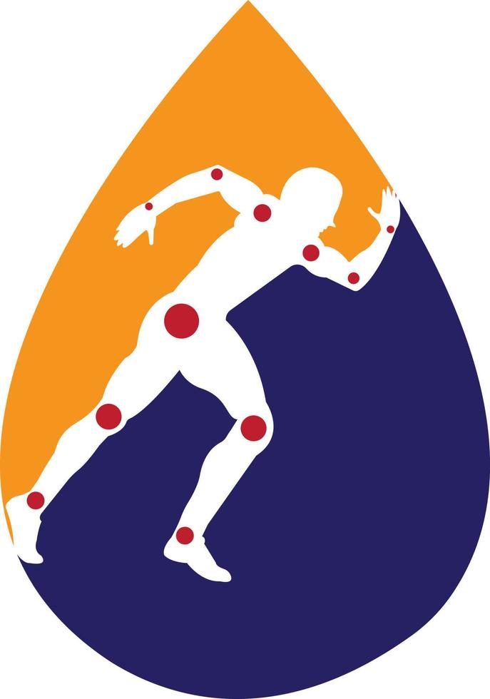 actif homme, fonctionnement silhouette, mixte douleur symboles, logo icône. physiothérapie traitement conception modèle vecteur avec gens courir. coloré vecteur santé physiothérapie clinique logo physiothérapie logo