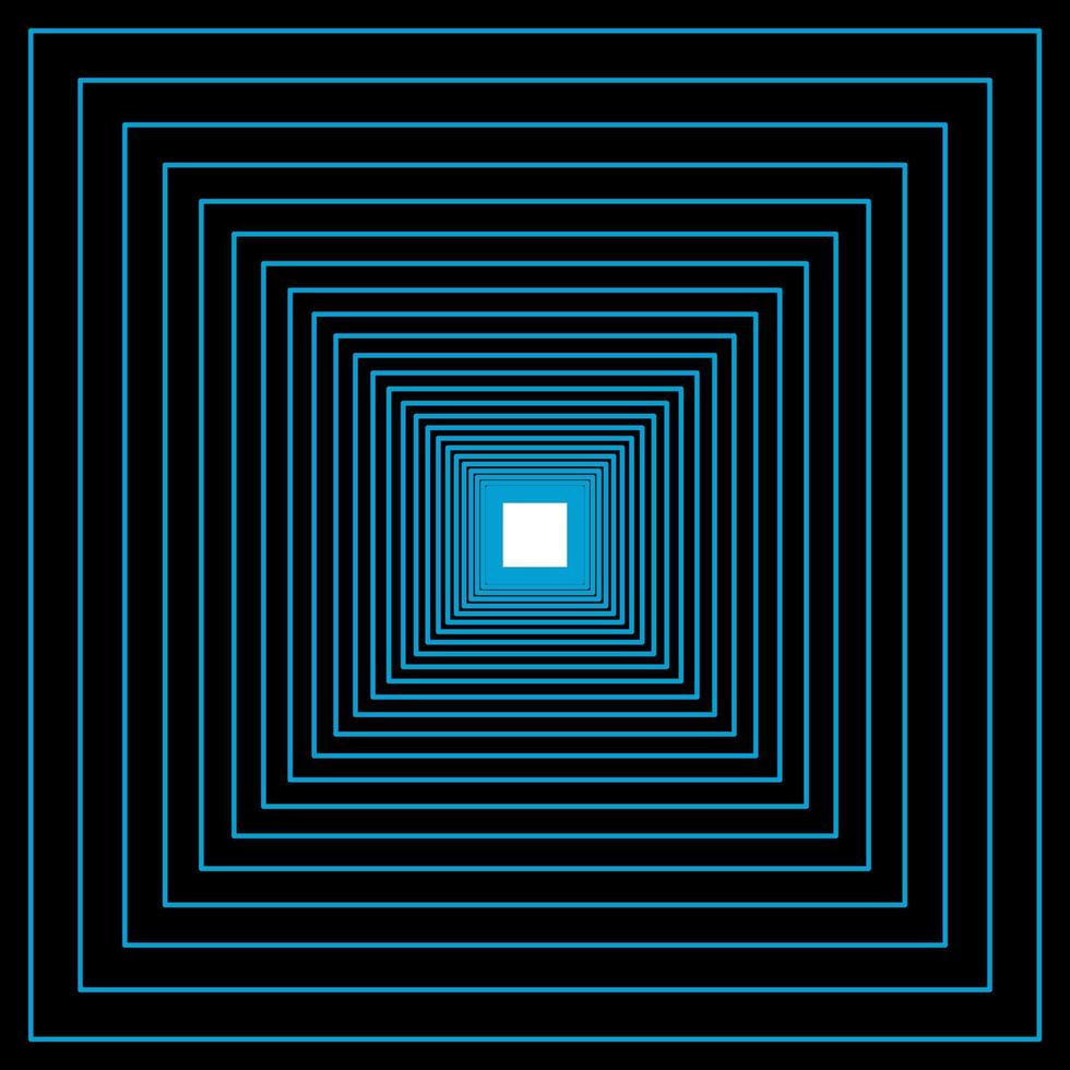 électronique bleu lumière carré géométrique La technologie style dans noir Contexte et blanc sortie tunnel vecteur