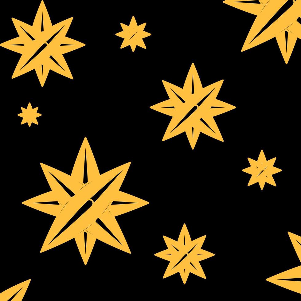 élégance d'or or fleur neige épanouissement décoration géométrique sur noir Contexte vecteur