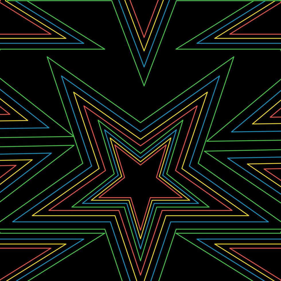 multicolore étoile lumière géométrique abstrait forme Noël arbre sur noir Contexte vecteur