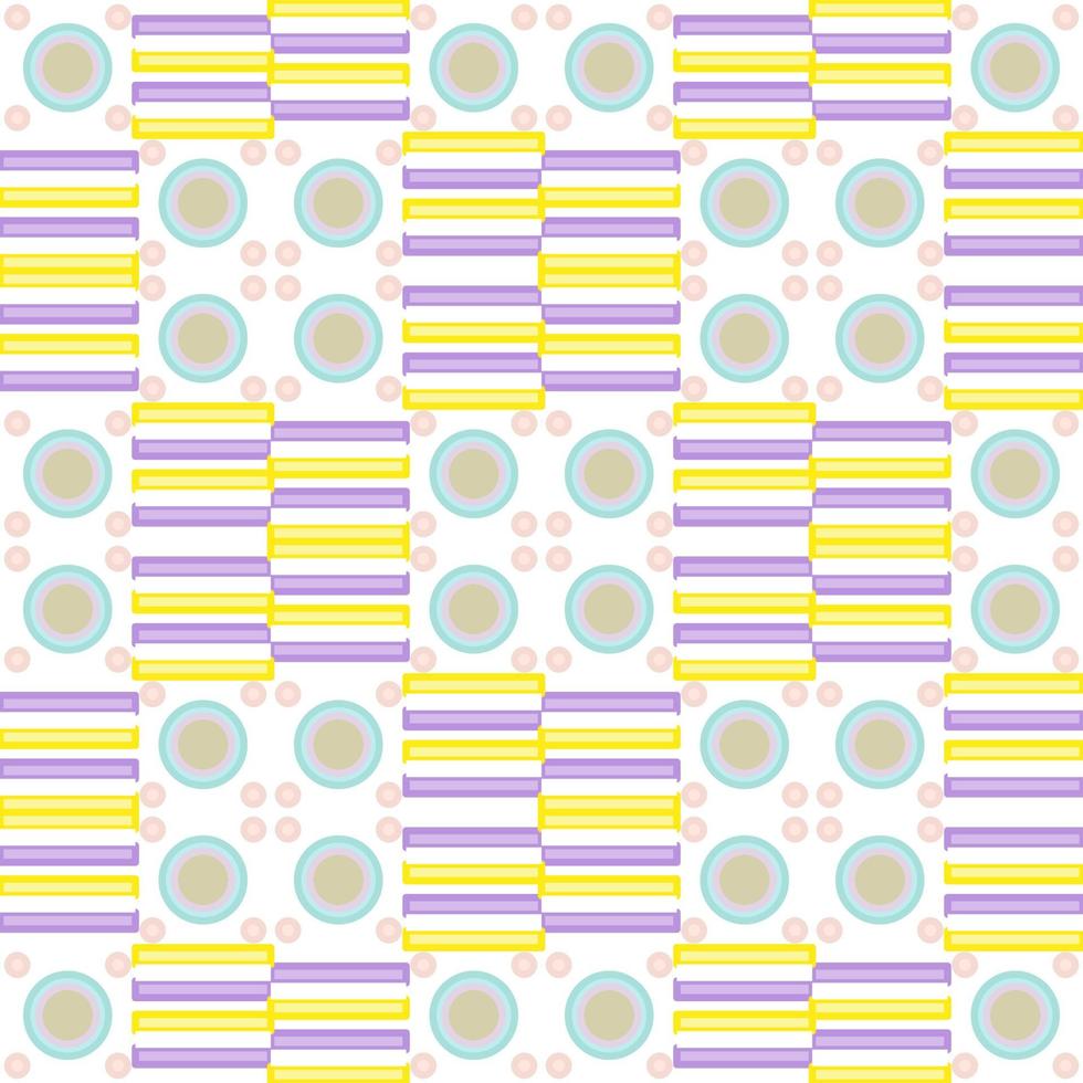 abstrait cercle polka point et ligne sucré Jaune et violet pastel sur blanc fond noir vecteur